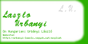 laszlo urbanyi business card
